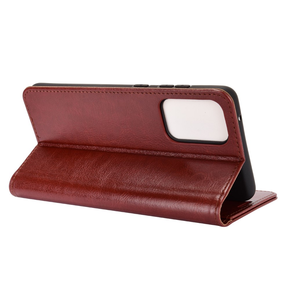 Crazy Horse Texture Leather Shell for Samsung Galaxy A72 5G Stand Wallet Case - Brown-8