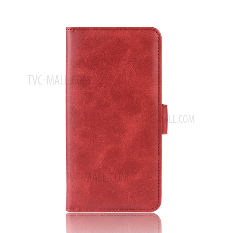 Full Protection Dual Magnetic Clasp Folio Flip Leather Cover Case for Samsung Galaxy A52 5G - Red-3
