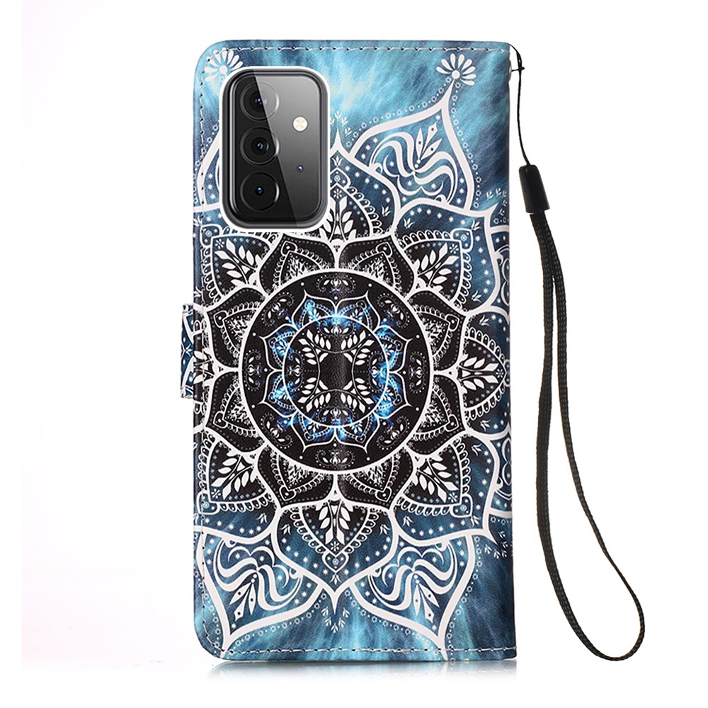 Pattern Printing Leather Wallet Stand Cover Case for Samsung Galaxy A52 5G - Mandala-2