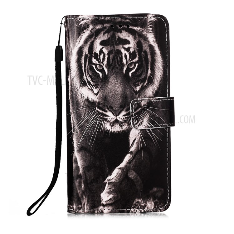 Pattern Printing Leather Wallet Stand Case for Samsung Galaxy A72 5G - Tiger-1