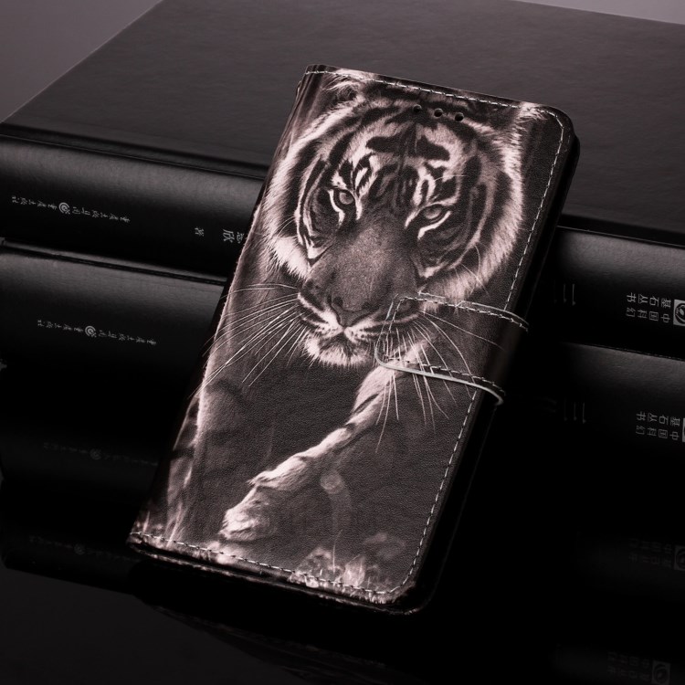 Pattern Printing Leather Wallet Stand Case for Samsung Galaxy A72 5G - Tiger-6