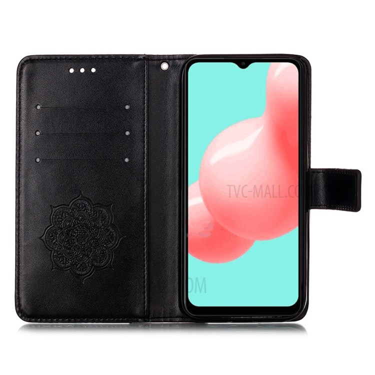 Imprinted Dream Catcher Flower Magnetic Leather Stand Case for Samsung Galaxy A72 5G - Black-3
