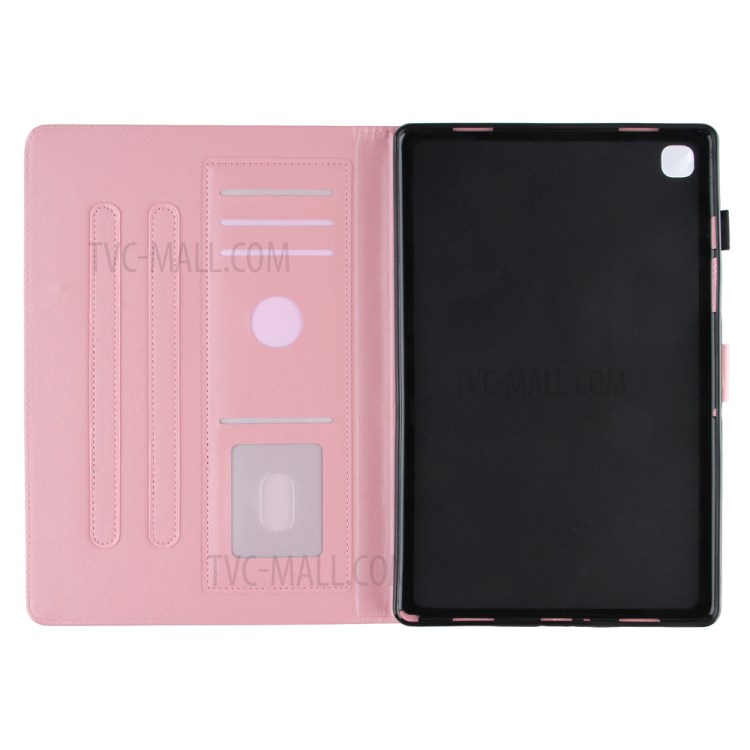 Marble Splicing Pattern Stand Magnetic Clasp Tablet Case with Card Holder for Samsung Galaxy Tab A7 10.4 (2020) T500/T505 - Red/White-5