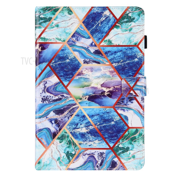Marble Splicing Pattern Stand Magnetic Clasp Tablet Case with Card Holder for Samsung Galaxy Tab A7 10.4 (2020) T500/T505 - Blue/Green/Purple-2