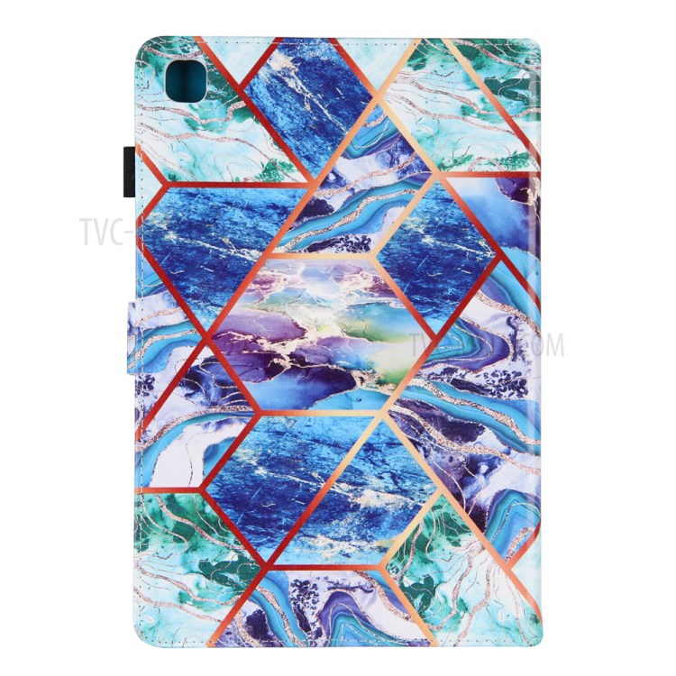 Marble Splicing Pattern Stand Magnetic Clasp Tablet Case with Card Holder for Samsung Galaxy Tab A7 10.4 (2020) T500/T505 - Blue/Green/Purple-3