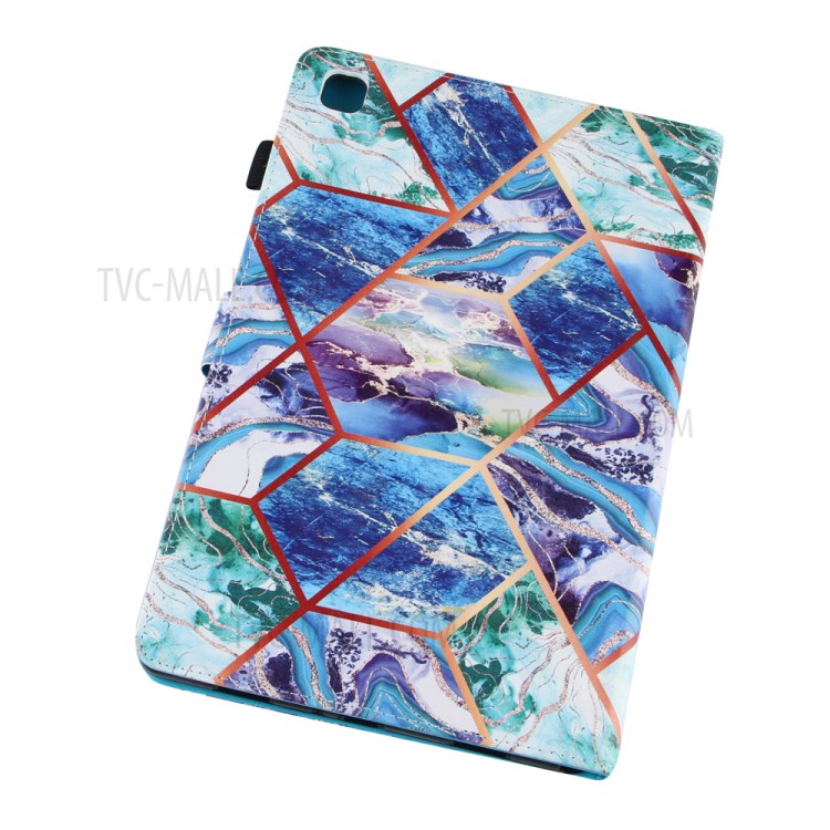 Marble Splicing Pattern Stand Magnetic Clasp Tablet Case with Card Holder for Samsung Galaxy Tab A7 10.4 (2020) T500/T505 - Blue/Green/Purple-6