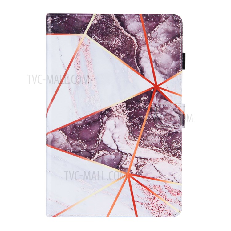 Marble Splicing Pattern Stand Magnetic Clasp Tablet Case with Card Holder for Samsung Galaxy Tab A7 10.4 (2020) T500/T505 - Purple/White-2
