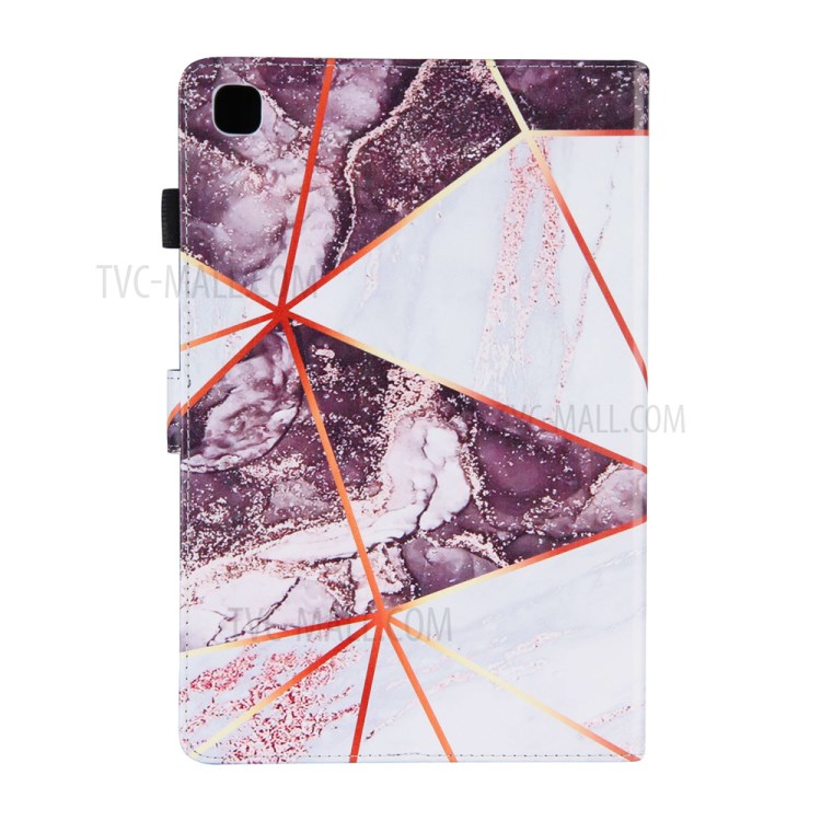 Funda Magnética Del Cierre Magnético Del Soporte Del Patrón De Empalme De Mármol Con El Soporte De La Tarjeta Para Samsung Galaxy Tab A7 10.4 (2020) T500 / T505 - Púrpura / Blanco-3