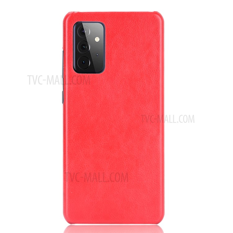 Litchi Texture PU Leather Coated PC Mobile Casing for Samsung Galaxy A72 5G - Red-2