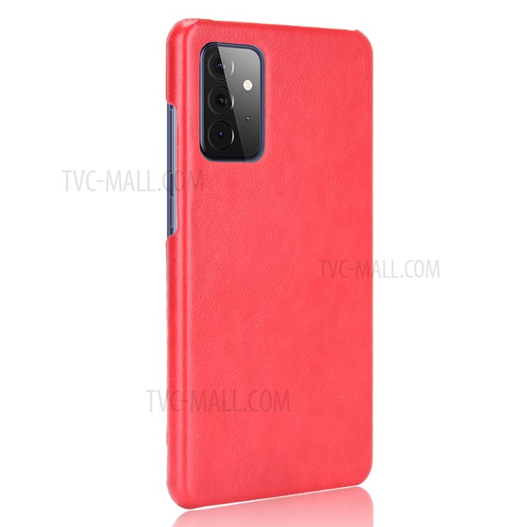 Litchi Texture PU Leather Coated PC Mobile Casing for Samsung Galaxy A72 5G - Red-3
