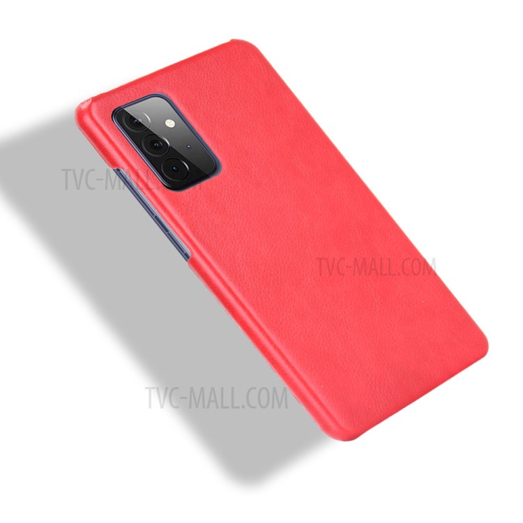 Litchi Texture PU Leather Coated PC Mobile Casing for Samsung Galaxy A72 5G - Red-4