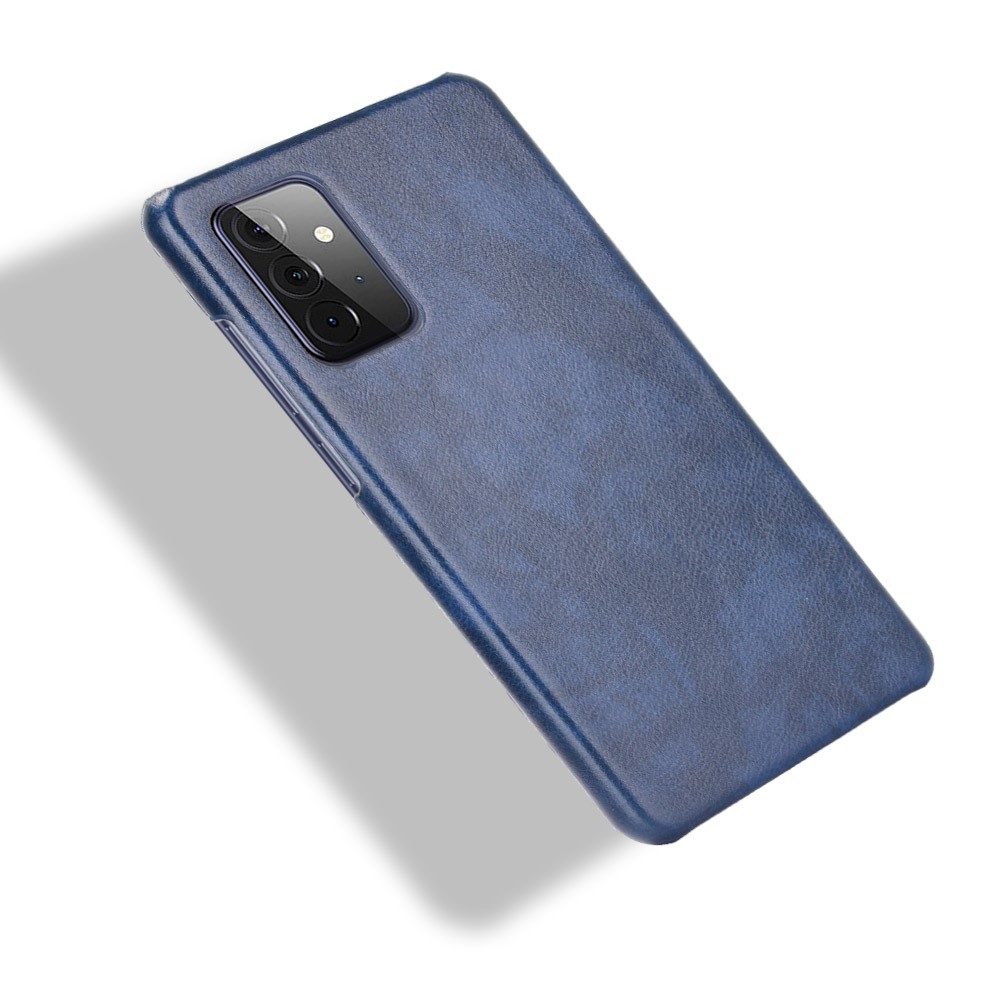 Litchi Texture PU le Cuir Enduit PC Mobile Boîtier Pour Samsung Galaxy A72 5G / A72 4G - Bleu-4