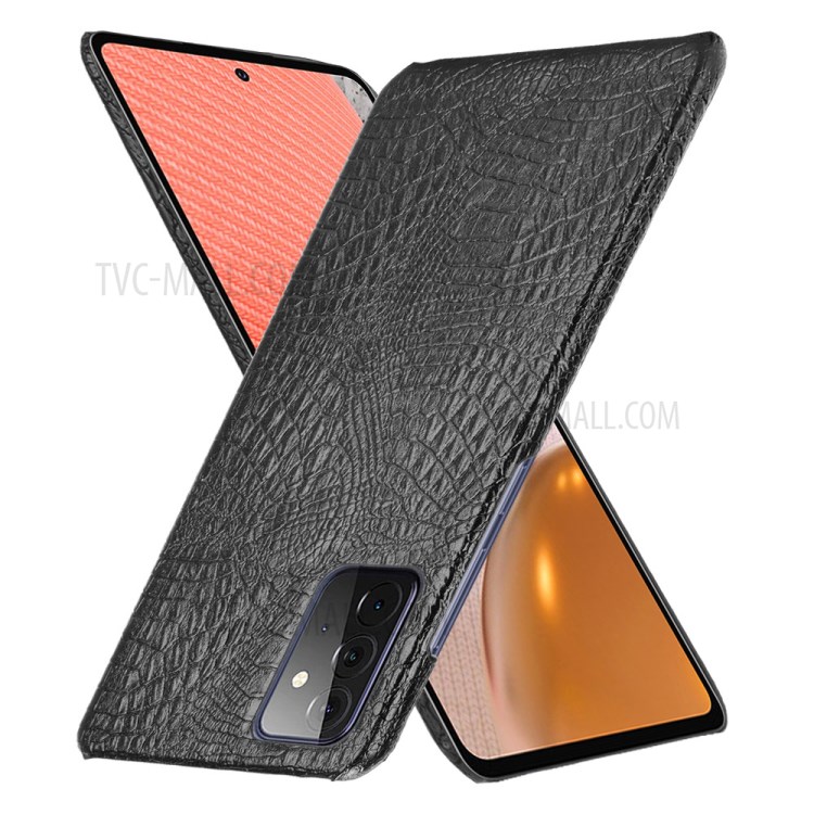 Crocodile Texture Leather Coated Hard PC Phone Cover Case for Samsung Galaxy A72 5G - Black-2