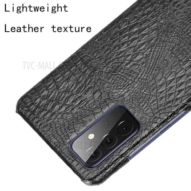 Crocodile Texture Leather Coated Hard PC Phone Cover Case for Samsung Galaxy A72 5G - Black-4