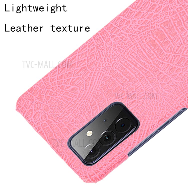 Crocodile Texture Leather Coated Hard PC Phone Cover Case for Samsung Galaxy A72 5G - Pink-4