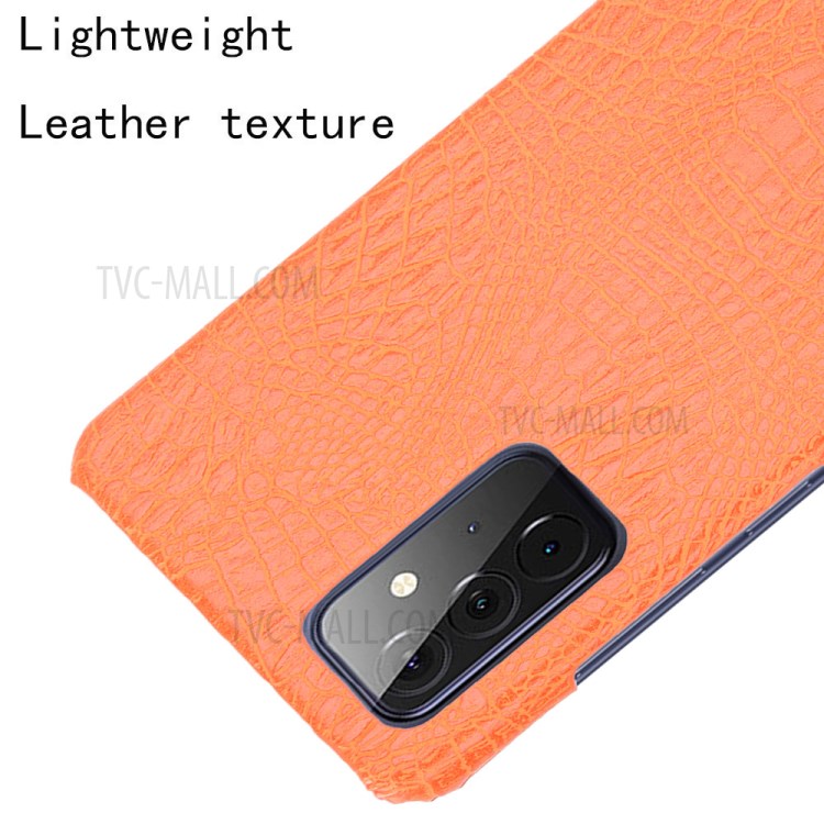 Crocodile Texture Leather Coated Hard PC Phone Cover Case for Samsung Galaxy A72 5G - Orange-4