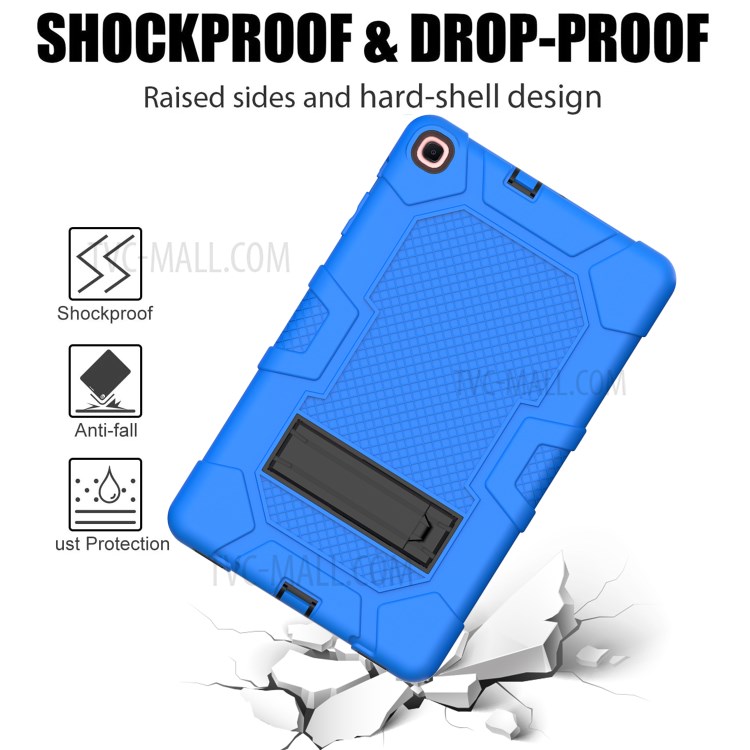 PC + TPU + Silicone Contrast Color Design Tablet Case Cover with Slide-Out Kickstand for Samsung Galaxy Tab A 10.1 (2019) - Dark Blue/Black-4