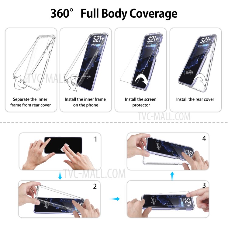 Crystal Clear Shield Full Protection Flexible TPU Phone Case for Samsung Galaxy S21 Plus 5G-4