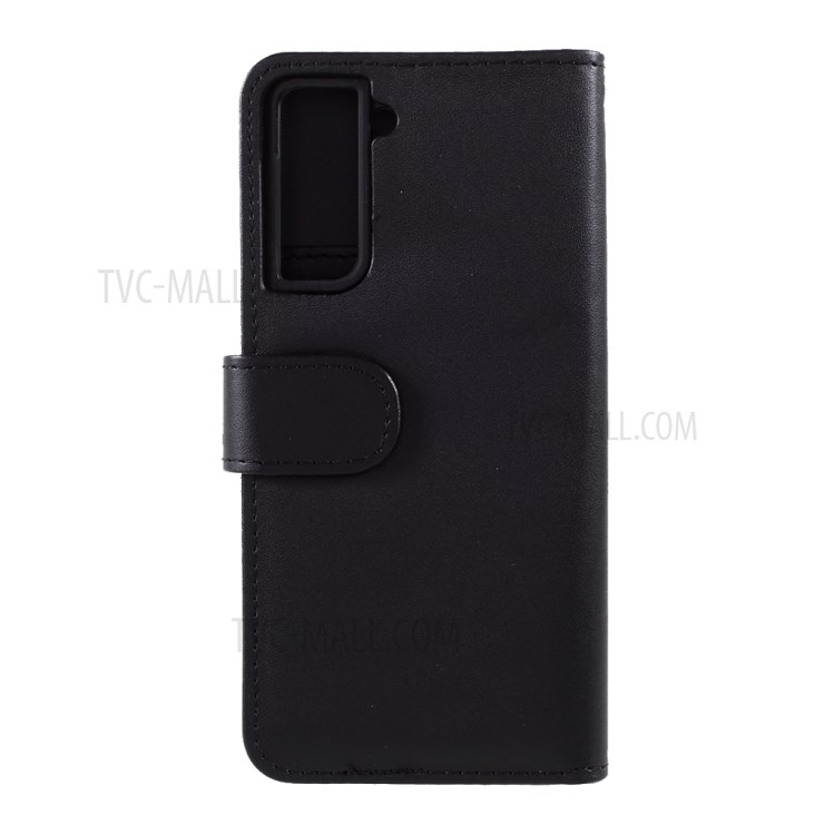 For Samsung Galaxy S21 Plus Wallet Stand Design PU Leather Folio Flip Mobile Cover - Black-3