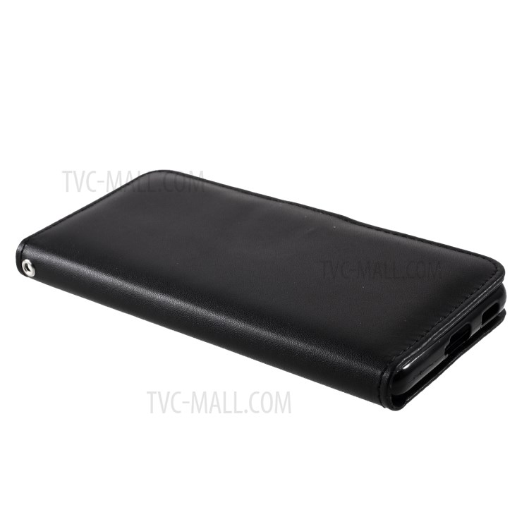 For Samsung Galaxy S21 Plus Wallet Stand Design PU Leather Folio Flip Mobile Cover - Black-4