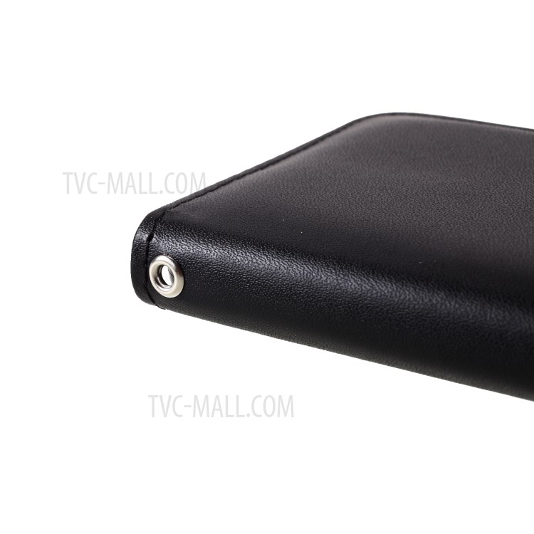For Samsung Galaxy S21 Plus Wallet Stand Design PU Leather Folio Flip Mobile Cover - Black-5