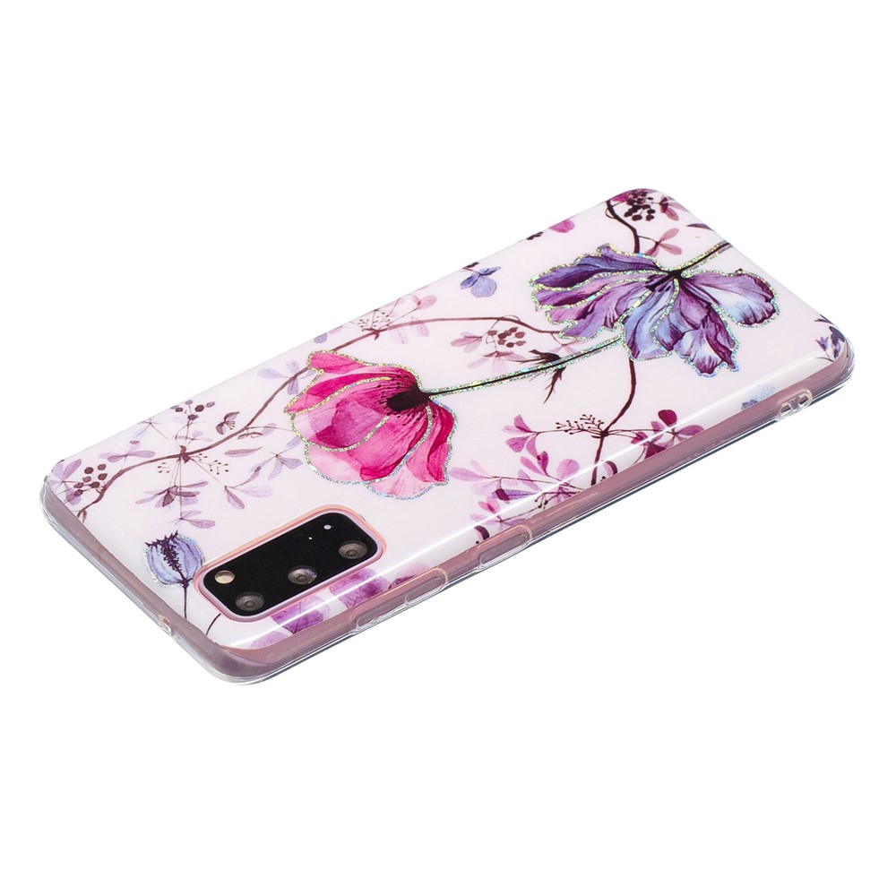 Marble Pattern Printing IMD Design TPU Case for Samsung Galaxy S20 - Lotus-4