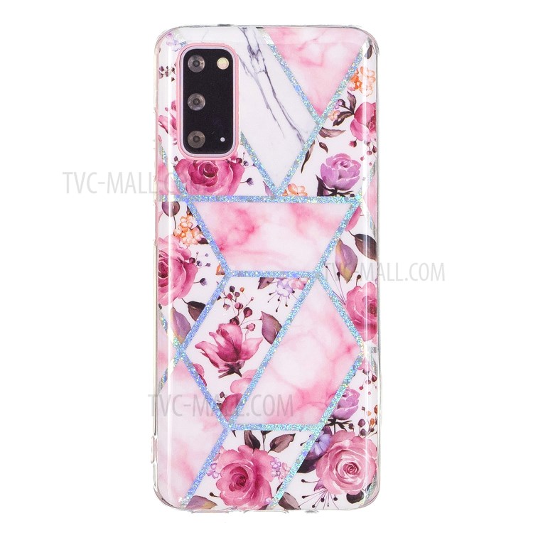 Marble Pattern Printing IMD Design TPU Case for Samsung Galaxy S20 - Rose-2