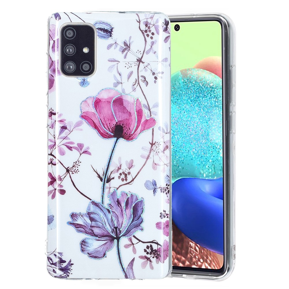 Marble Pattern Printing IMD Case for Samsung Galaxy A51 SM-A515 TPU Cover - Lotus-2