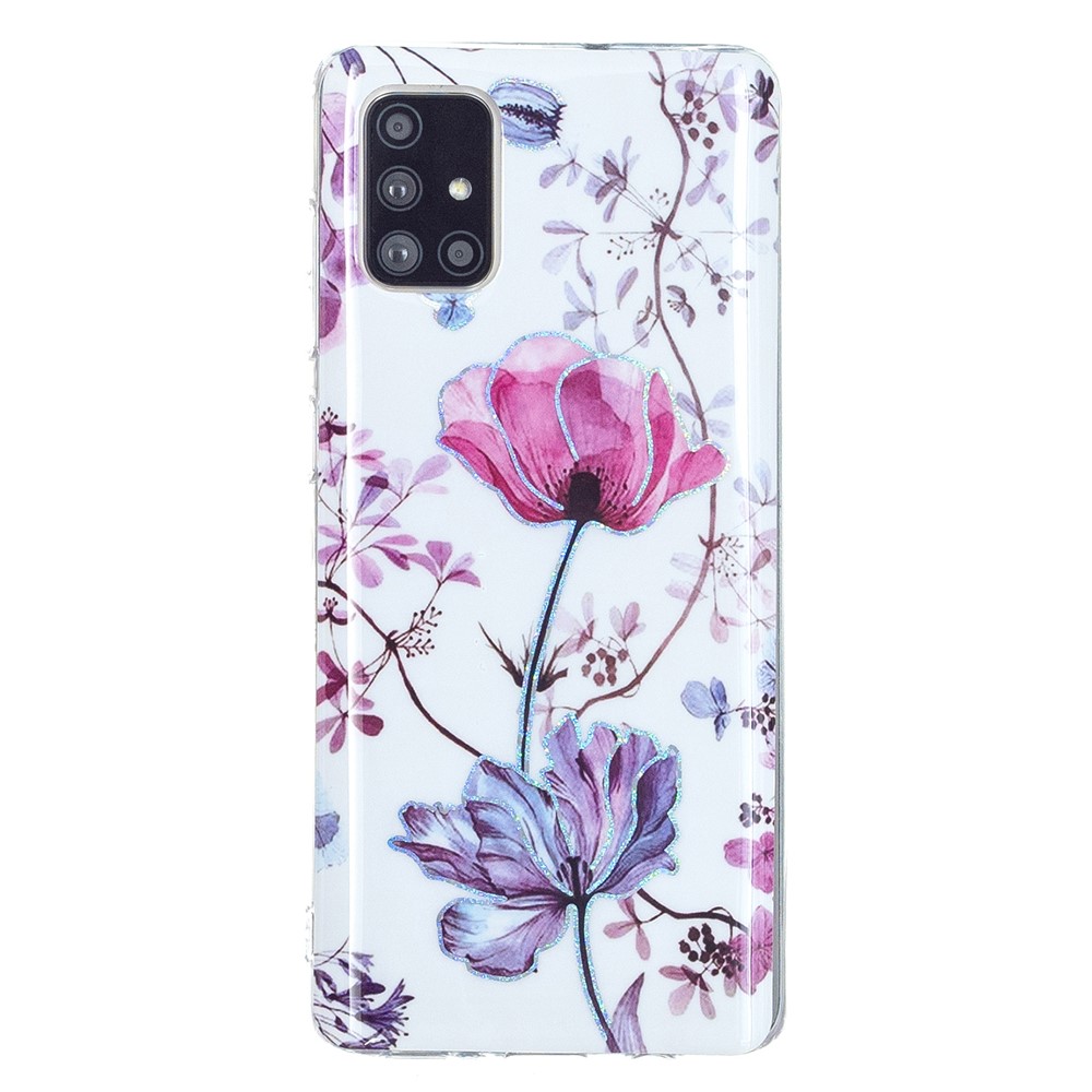 Marble Pattern Printing IMD Case for Samsung Galaxy A51 SM-A515 TPU Cover - Lotus-3