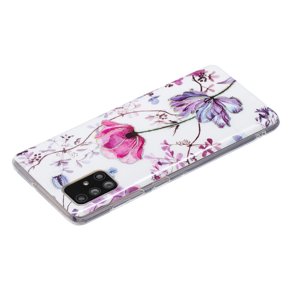 Marble Pattern Printing IMD Case for Samsung Galaxy A51 SM-A515 TPU Cover - Lotus-4