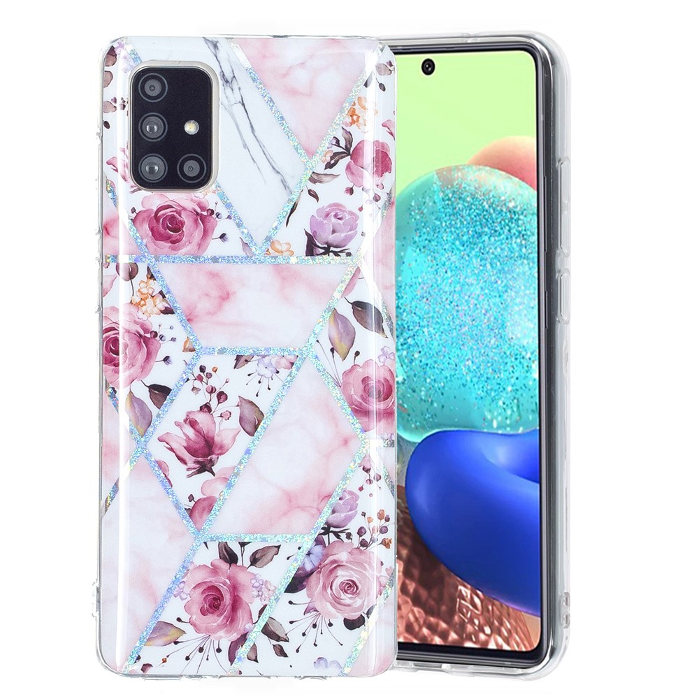 Marble Pattern Printing IMD Case for Samsung Galaxy A51 SM-A515 TPU Cover - Rose-2