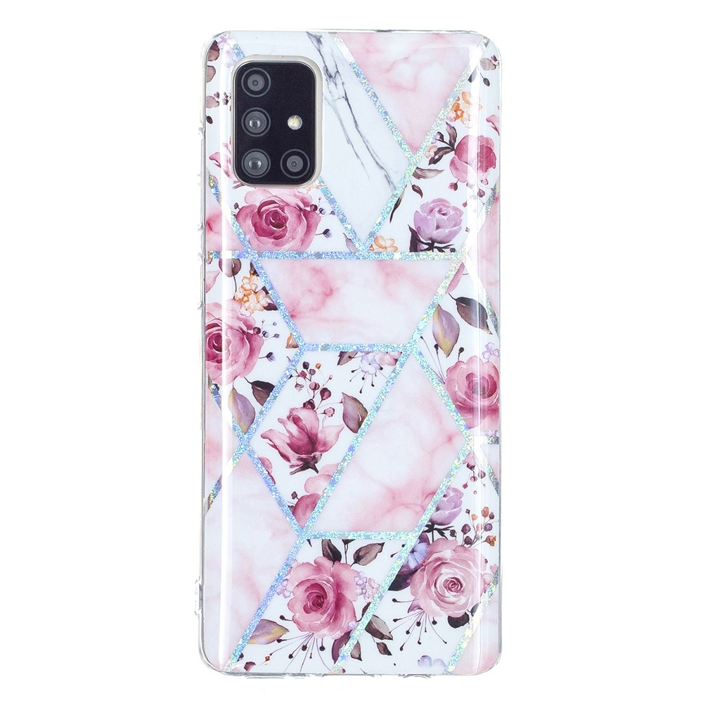 Marble Pattern Printing IMD Case for Samsung Galaxy A51 SM-A515 TPU Cover - Rose-3