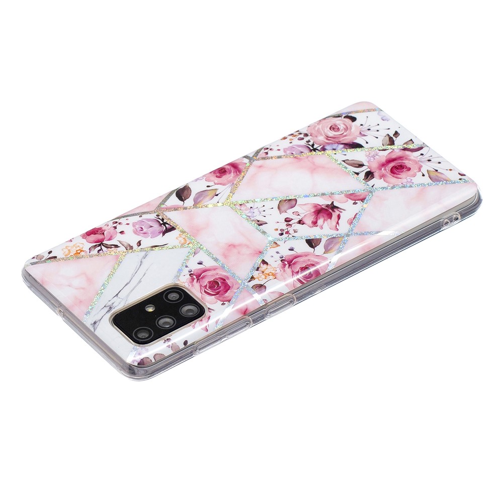 Marble Pattern Printing IMD Case for Samsung Galaxy A51 SM-A515 TPU Cover - Rose-4