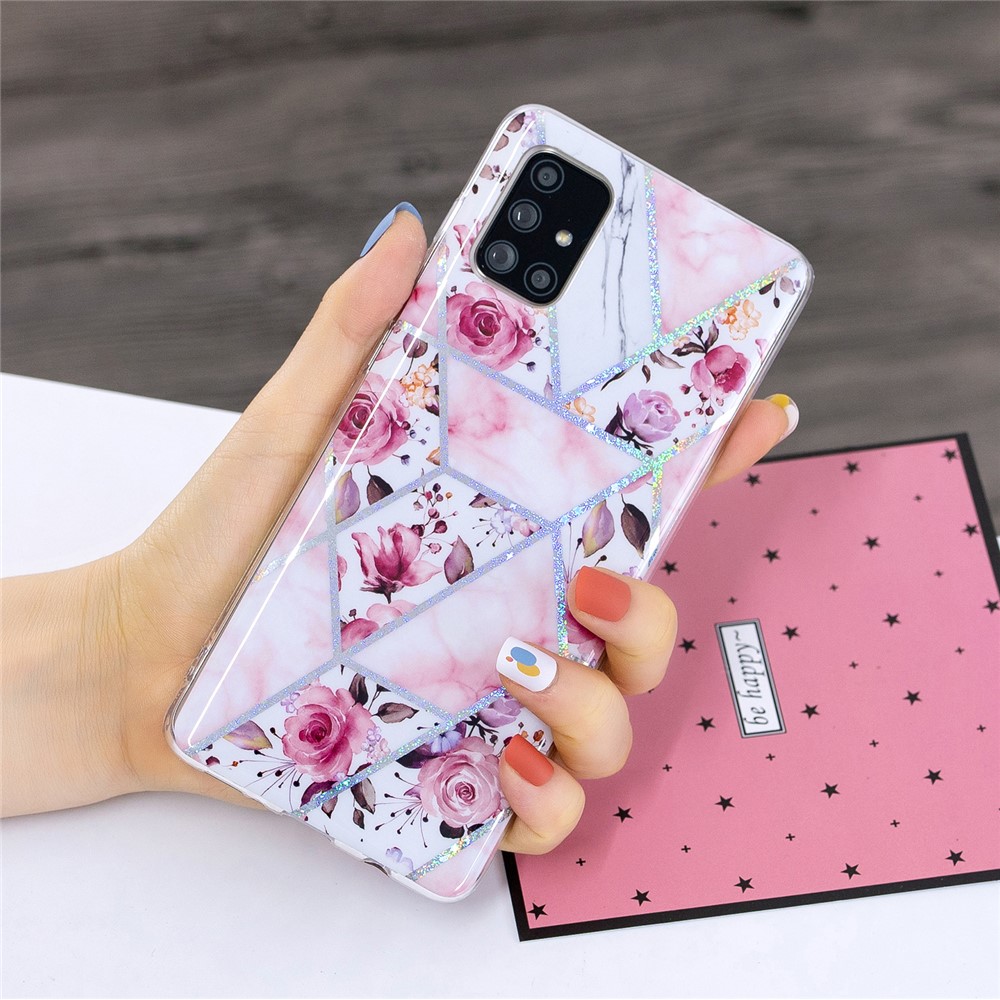 Marble Pattern Printing IMD Case for Samsung Galaxy A51 SM-A515 TPU Cover - Rose-5