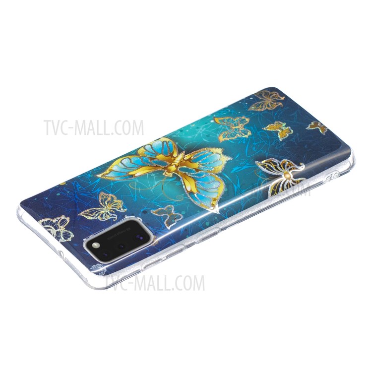 Marble Pattern Printing IMD Protector Case for Samsung Galaxy A41 (Global Version) TPU Cover - Butterfly-4