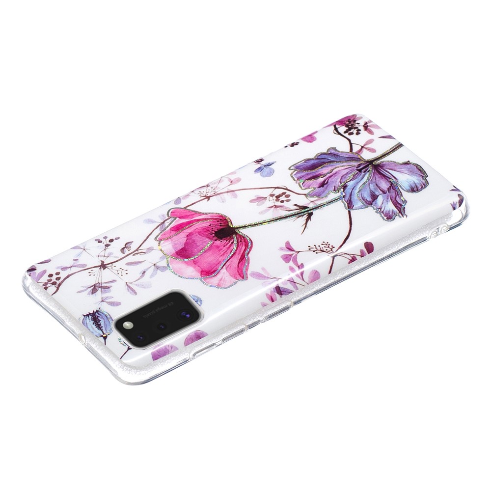 Marble Pattern Printing IMD Protector Case for Samsung Galaxy A41 (Global Version) TPU Cover - Lotus-4
