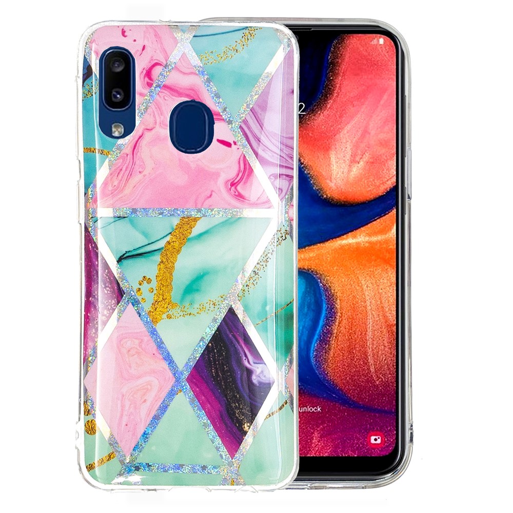IMD Marble Pattern Printing for Samsung Galaxy A20e Case TPU Cover - Triangle and Rhombus-2