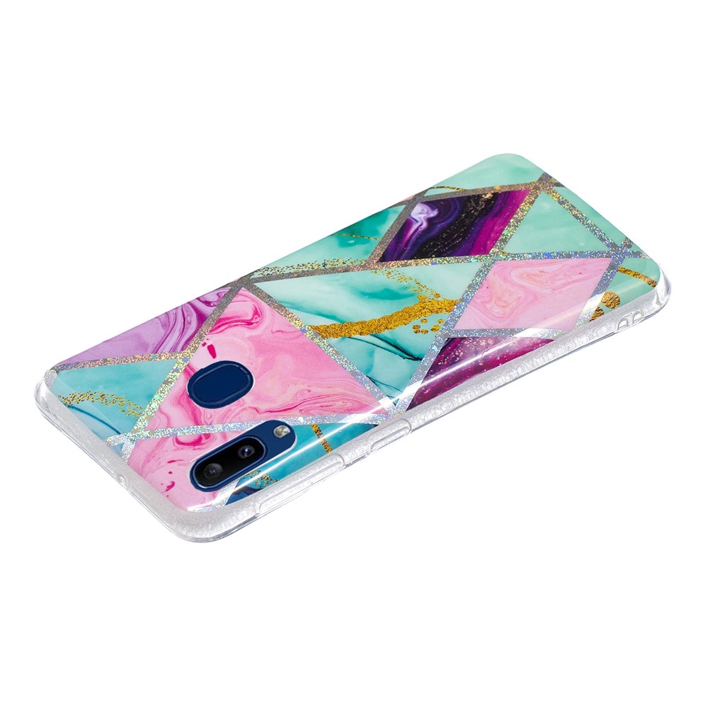 IMD Marble Pattern Printing for Samsung Galaxy A20e Case TPU Cover - Triangle and Rhombus-4