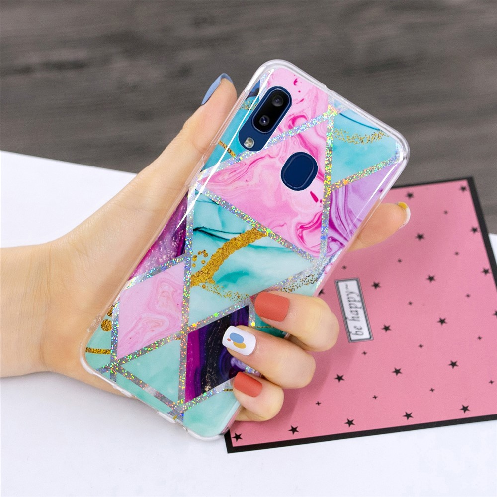IMD Marble Pattern Printing for Samsung Galaxy A20e Case TPU Cover - Triangle and Rhombus-5