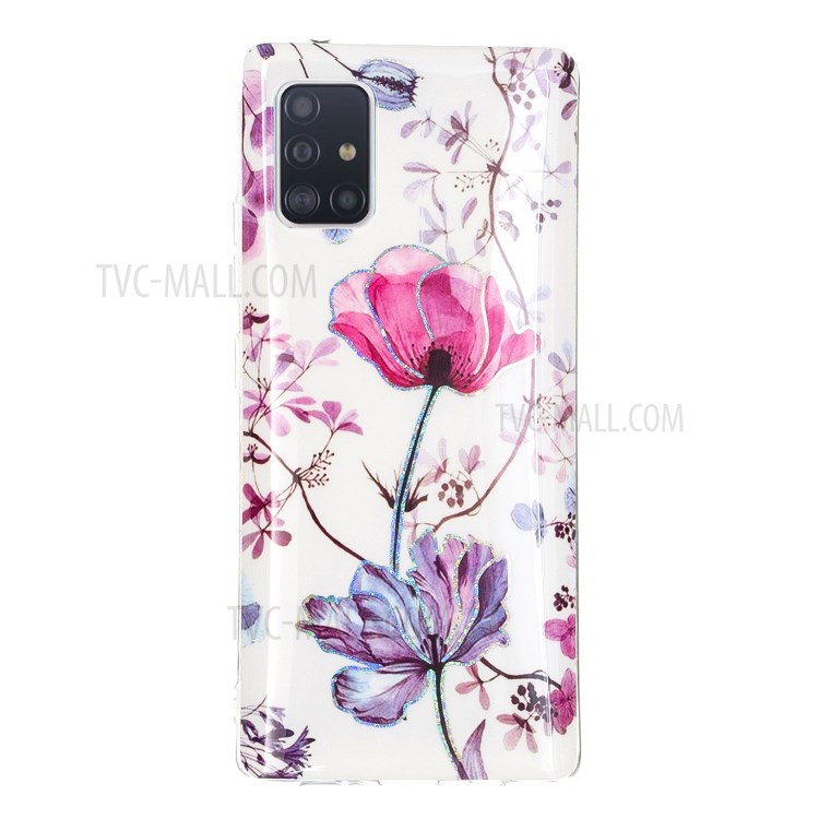 IMD Marble Pattern Printing TPU Cover for Samsung Galaxy A51 5G SM-A516 Case - Lotus-3