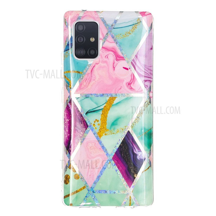 IMD Marble Pattern Printing TPU Cover for Samsung Galaxy A51 5G SM-A516 Case - Triangle and Rhombus-3