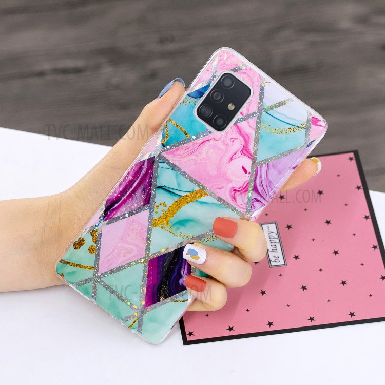 IMD Marble Pattern Printing TPU Cover for Samsung Galaxy A51 5G SM-A516 Case - Triangle and Rhombus-5