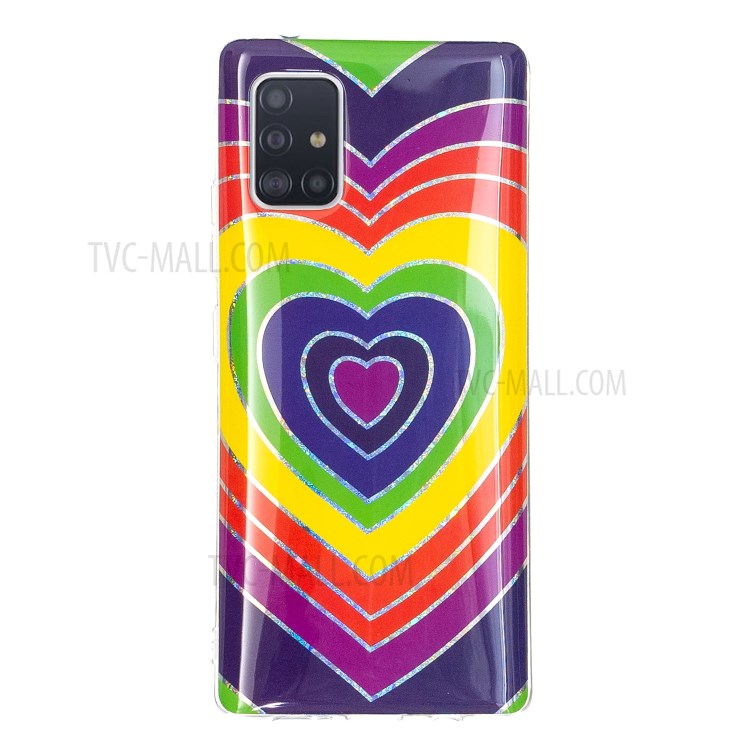 IMD Marble Pattern Printing TPU Cover for Samsung Galaxy A51 5G SM-A516 Case - Heart-3