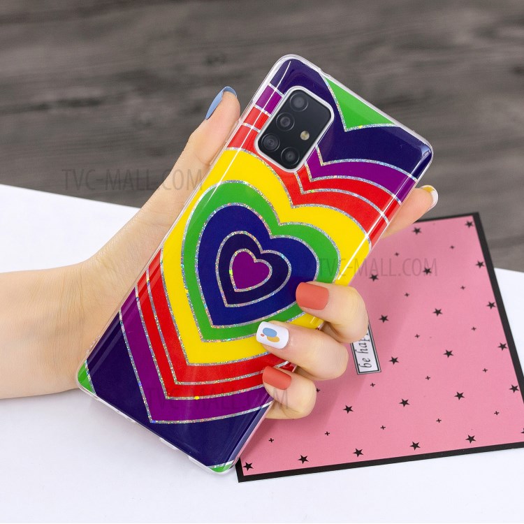 IMD Marble Pattern Printing TPU Cover for Samsung Galaxy A51 5G SM-A516 Case - Heart-5