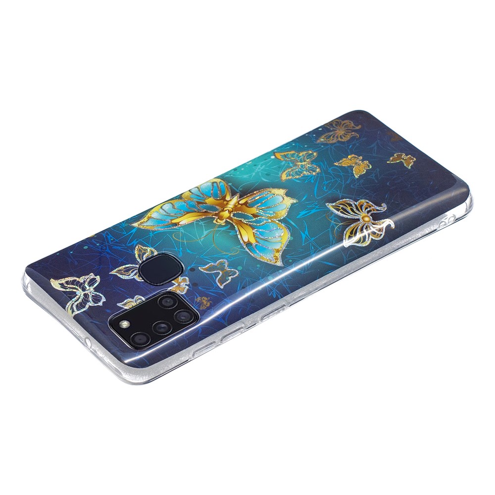Marble Pattern Printing IMD Design TPU Cover for Samsung Galaxy A21s - Butterfly-3