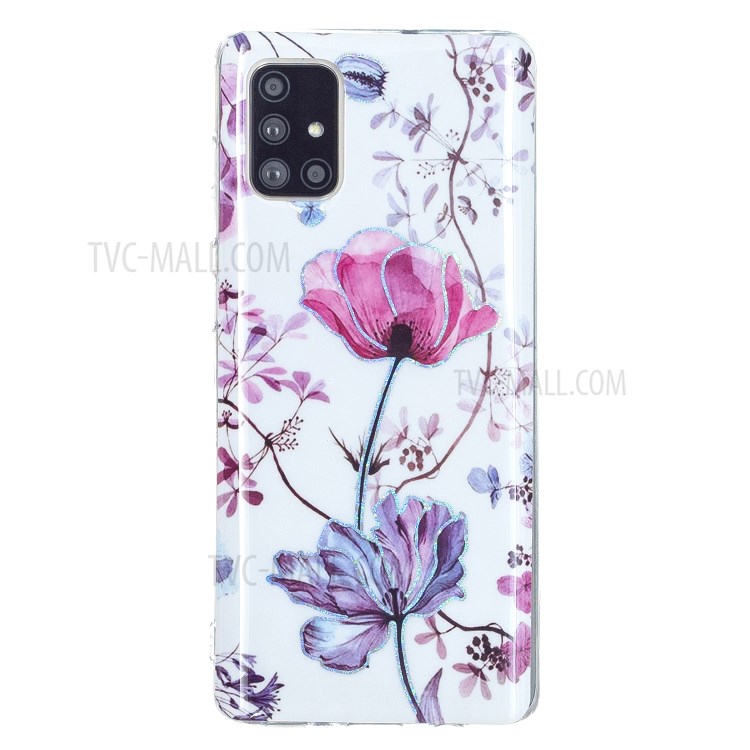 Marble Pattern Printing IMD Design TPU Cover for Samsung Galaxy A71 4G SM-A715 - Lotus-3