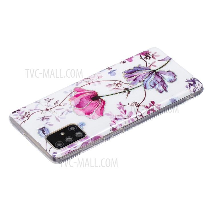 Marble Pattern Printing IMD Design TPU Cover for Samsung Galaxy A71 4G SM-A715 - Lotus-4