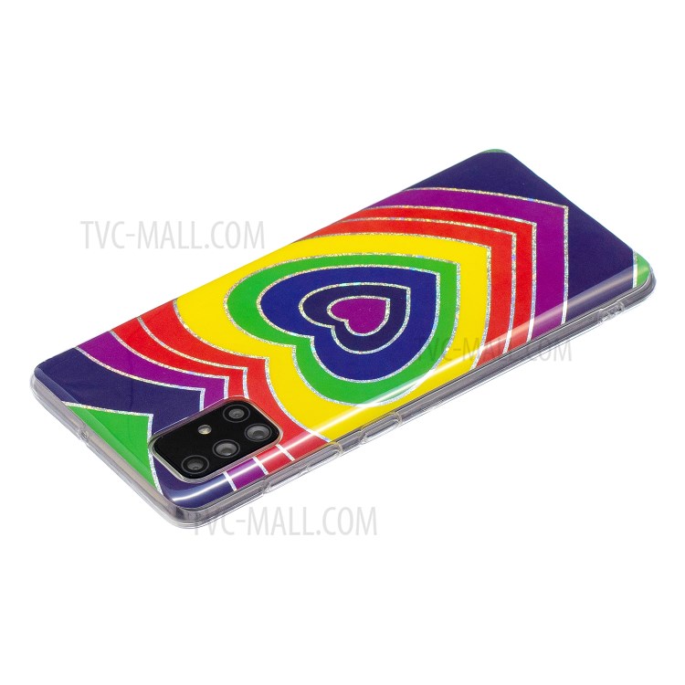 Marble Pattern Printing IMD Design TPU Cover for Samsung Galaxy A71 4G SM-A715 - Heart-4