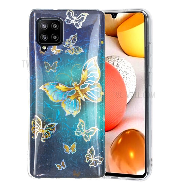 Marble Pattern Printing IMD Design TPU Cover for Samsung Galaxy A42 5G - Butterfly-2