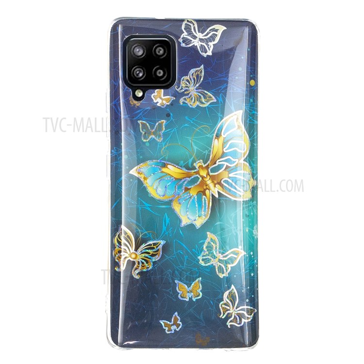 Marble Pattern Printing IMD Design TPU Cover for Samsung Galaxy A42 5G - Butterfly-3